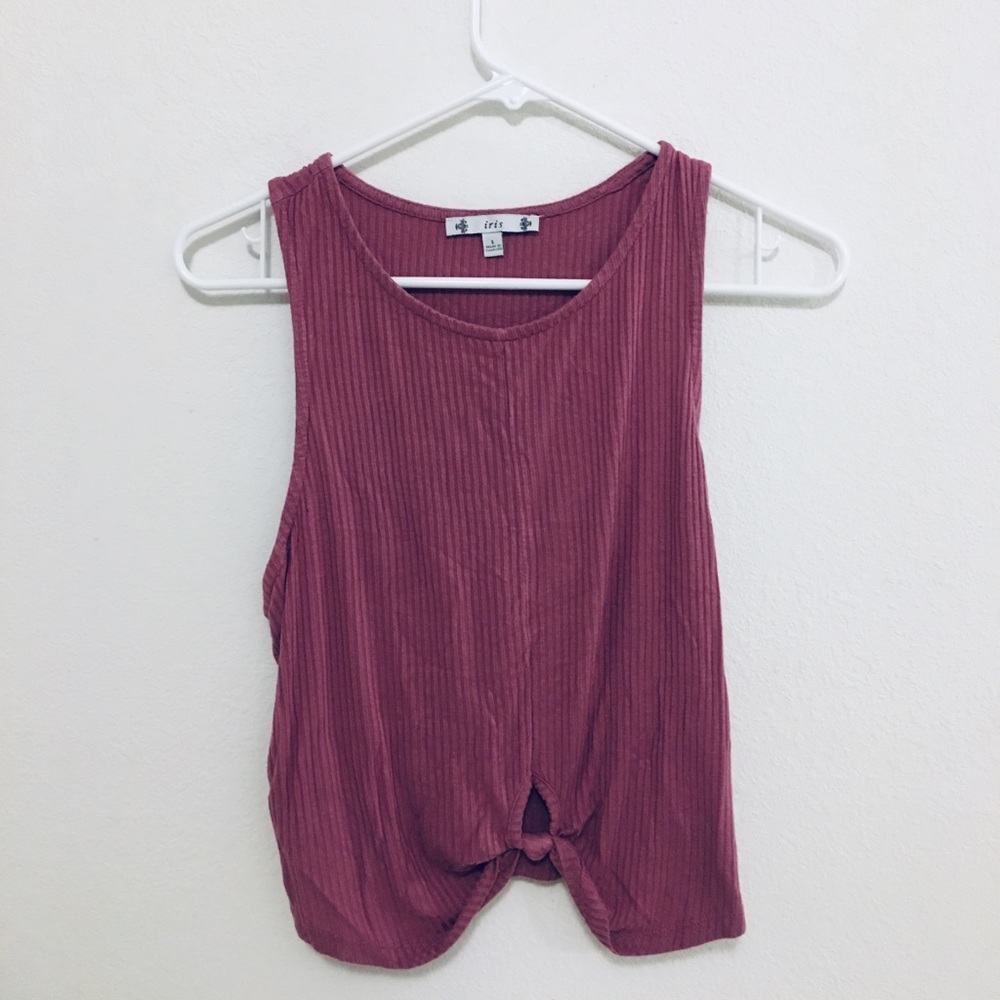 Pink, tank top, knot,
